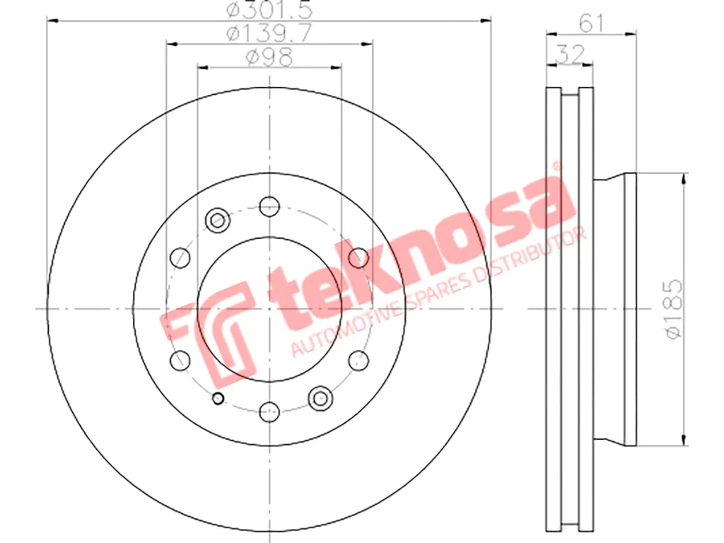 Thumbnail image of Brake Disc - TBD8098-D