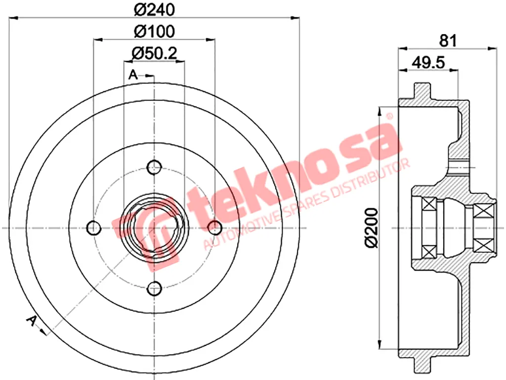 Thumbnail image of Brake Drum - TBD5263-K