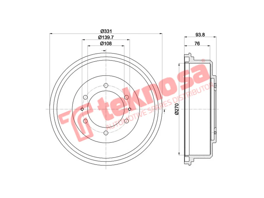 Thumbnail image of Brake Drum - TBD5761-K