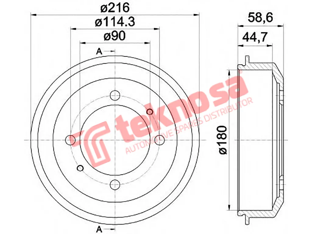 Thumbnail image of Brake Drum - TBD5863-K