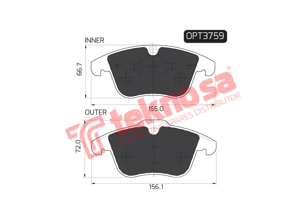 Main image of Brake Pads - OPT3759