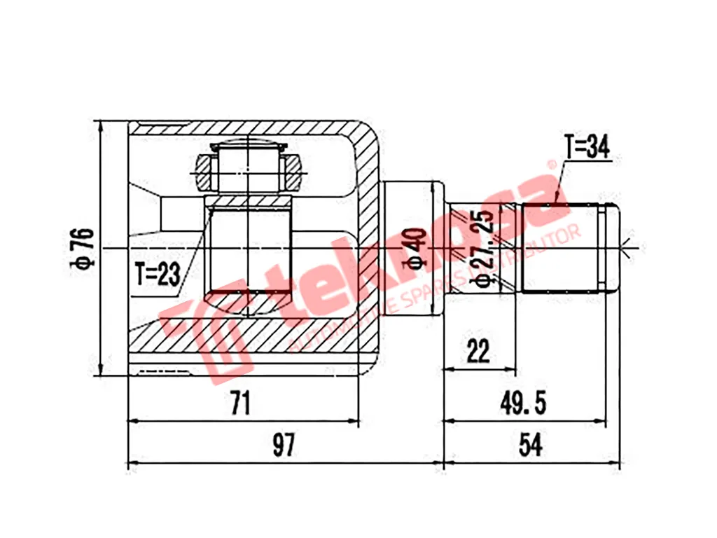Main image of Inner Cv Joint - AU6610