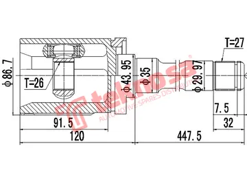 Main image of Inner Cv Joint - BM84008