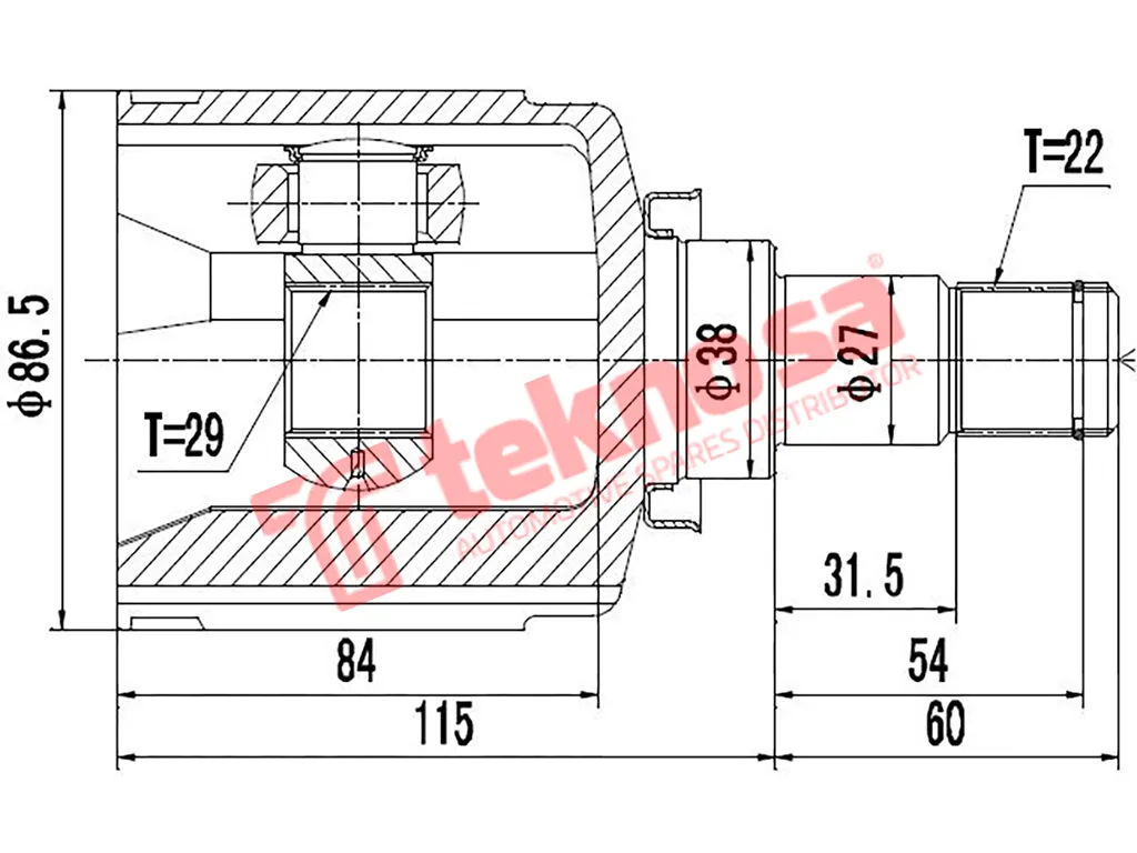 Thumbnail image of Inner Cv Joint - GM4001