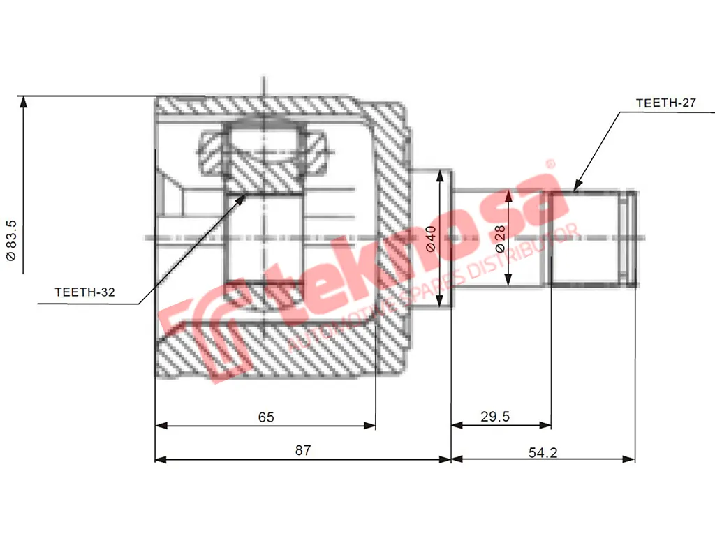 Thumbnail image of Inner Cv Joint - HO6414