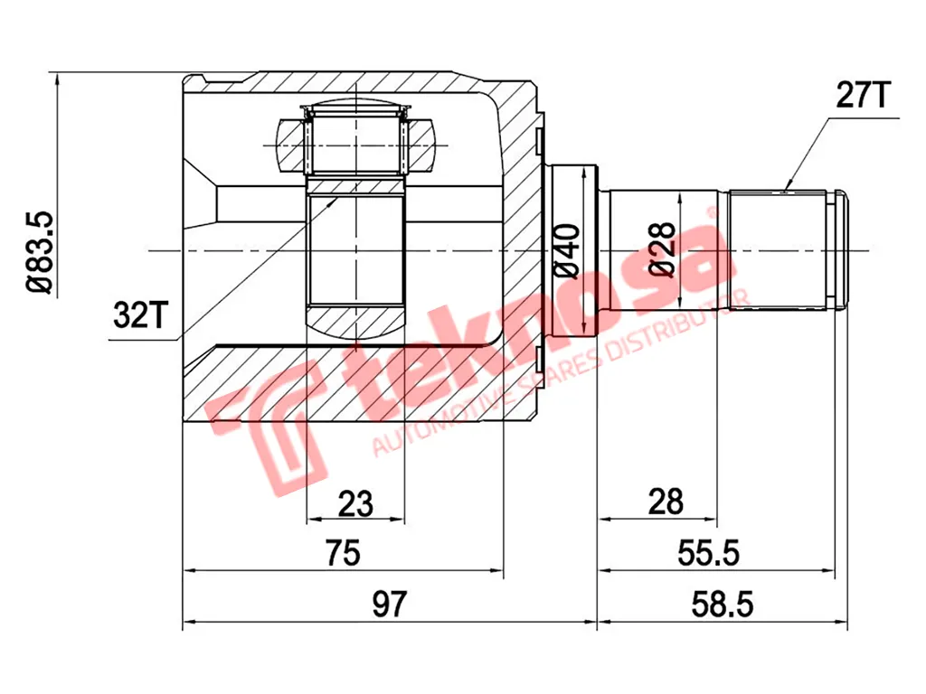 Thumbnail image of Inner Cv Joint - HO6425
