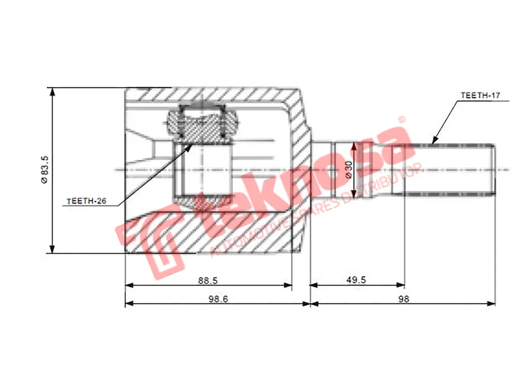 Main image of Inner Cv Joint - IZ6452