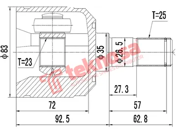 Main image of Inner Cv Joint - MI6413