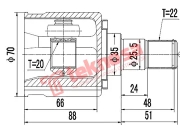 Main image of Inner Cv Joint - MI8027