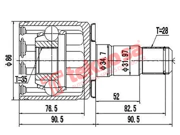 Main image of Inner Cv Joint - MI84427