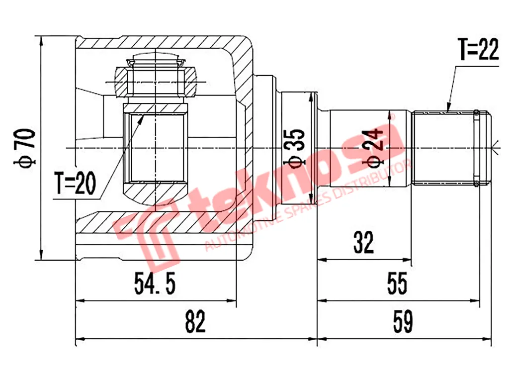 Main image of Inner Cv Joint - MZ8039
