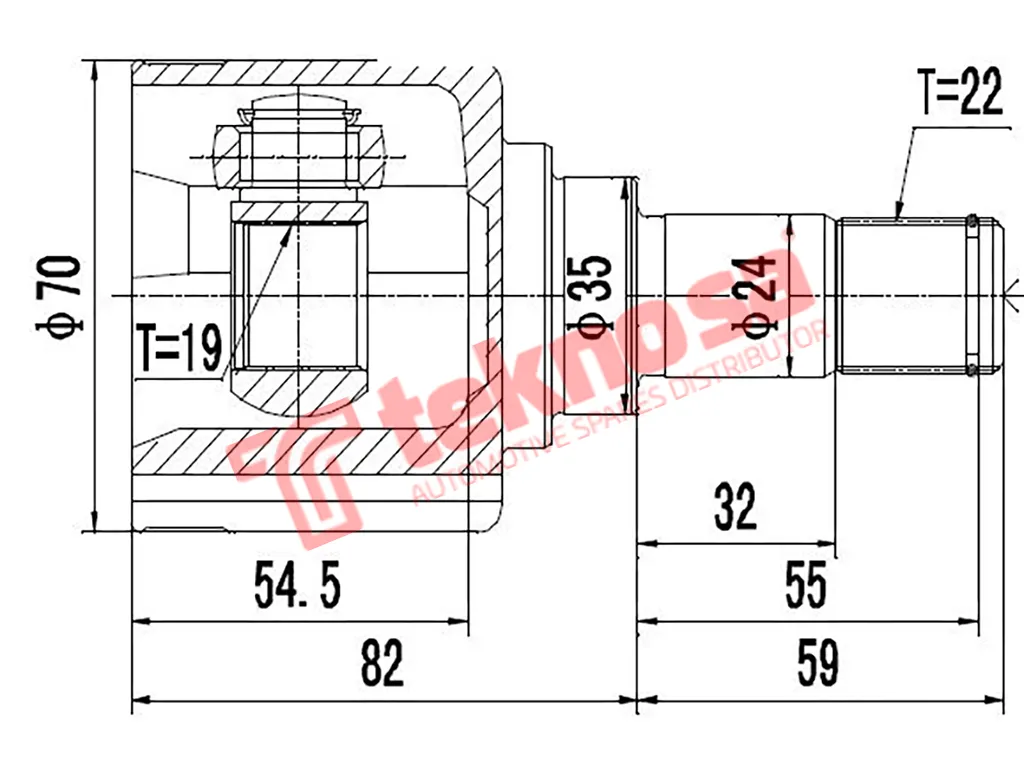 Main image of Inner Cv Joint - MZ8043