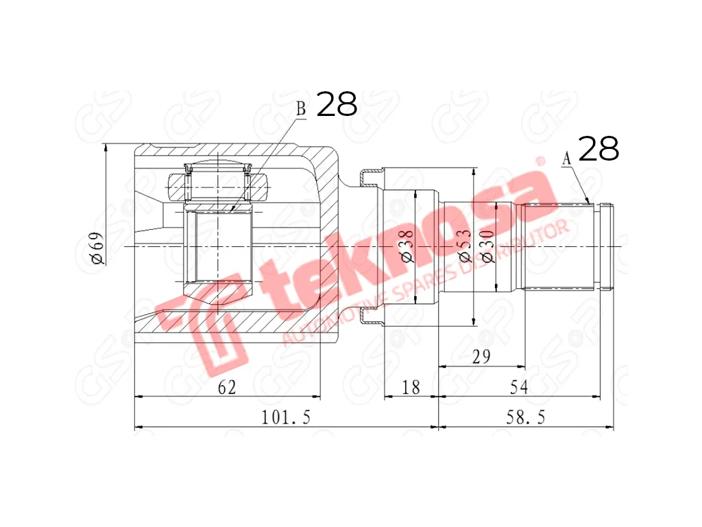 Main image of Inner Cv Joint - SU4003