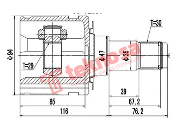 Main image of Inner Cv Joint - TO8043