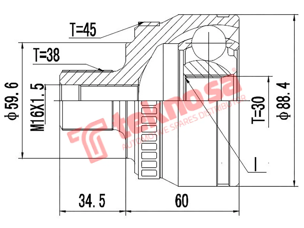 Main image of Outer Cv Joint - AD5711A