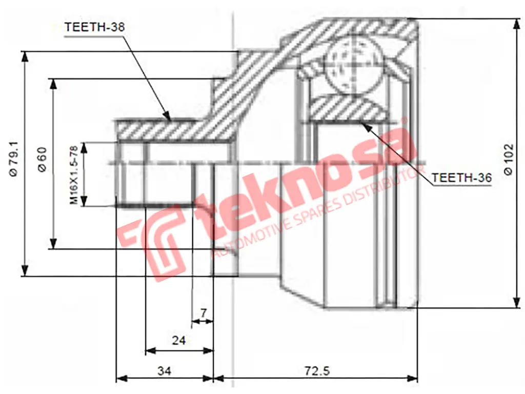 Thumbnail image of Outer Cv Joint - AD5713