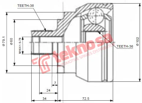 Thumbnail image of Outer Cv Joint - AD5713A