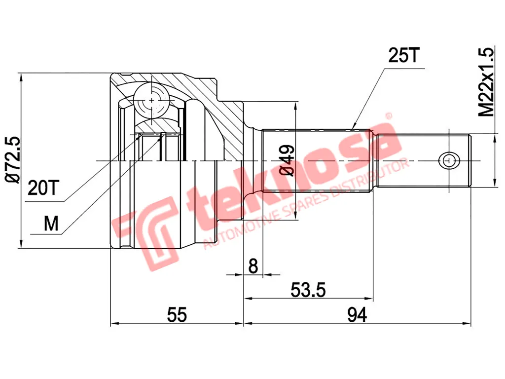 Main image of Outer Cv Joint - DG3001