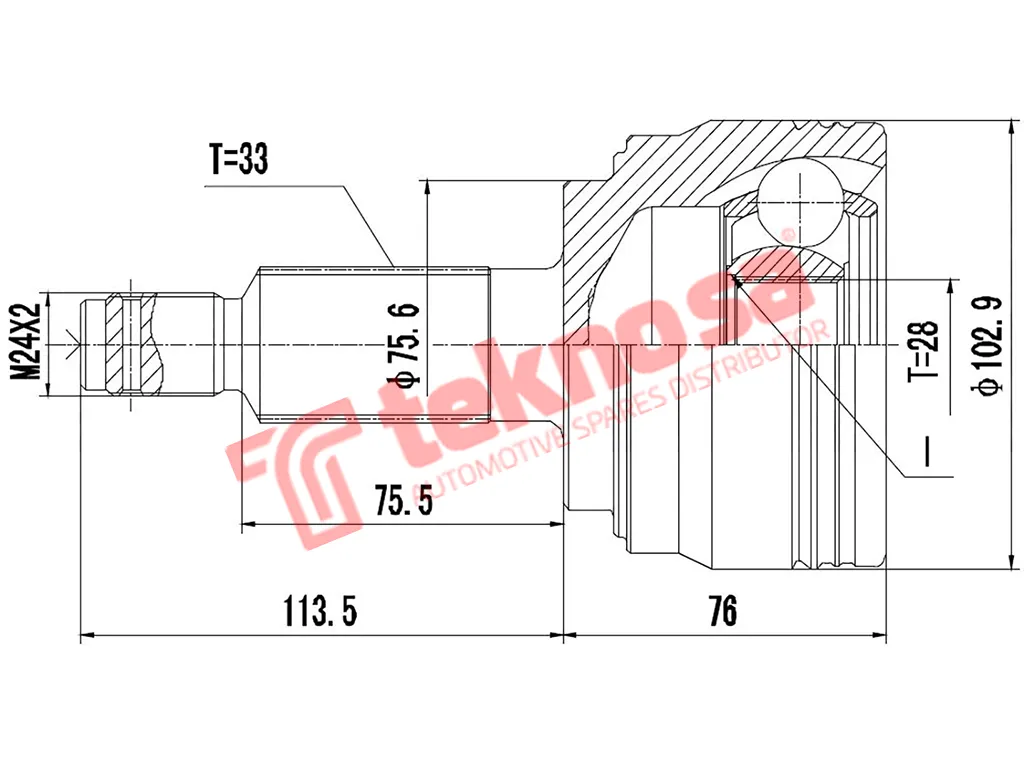 Thumbnail image of Outer Cv Joint - FD7009