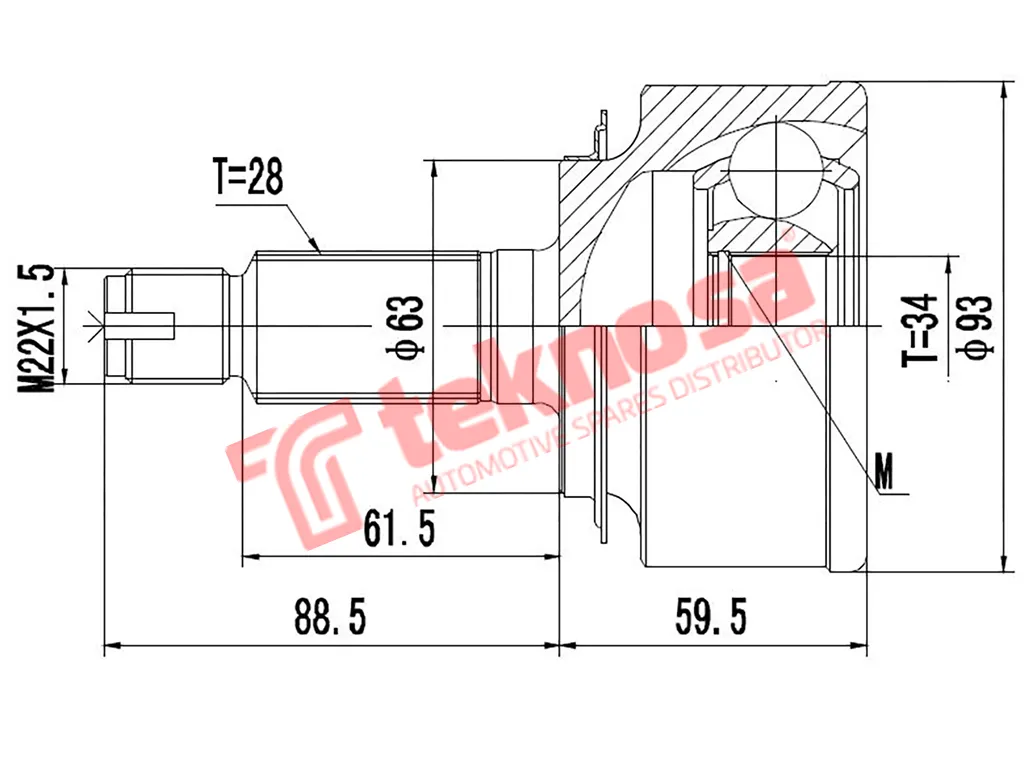 Main image of Outer Cv Joint - HO3001