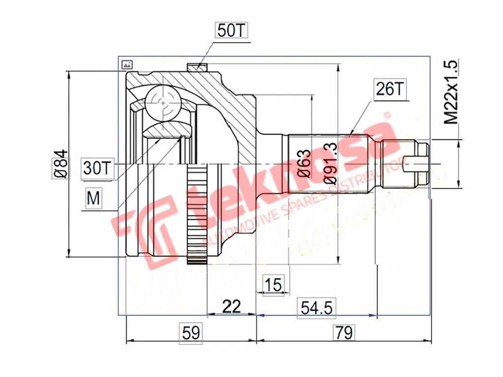 Main image of Outer Cv Joint - HO3004