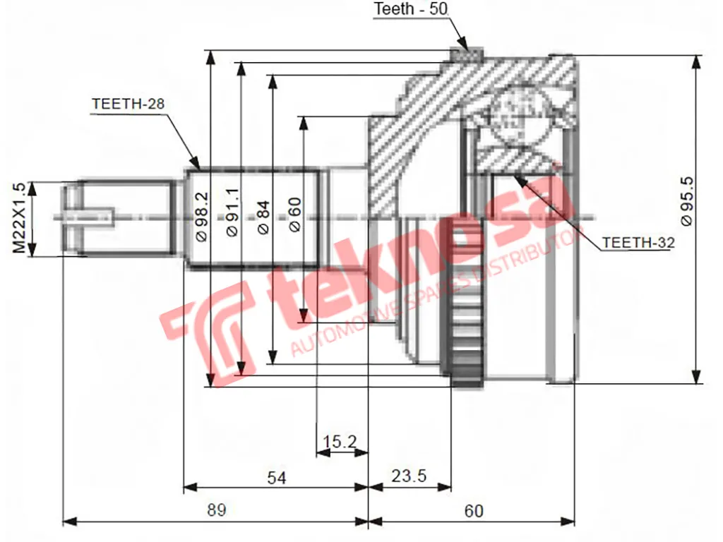Thumbnail image of Outer Cv Joint - HO5928F3A