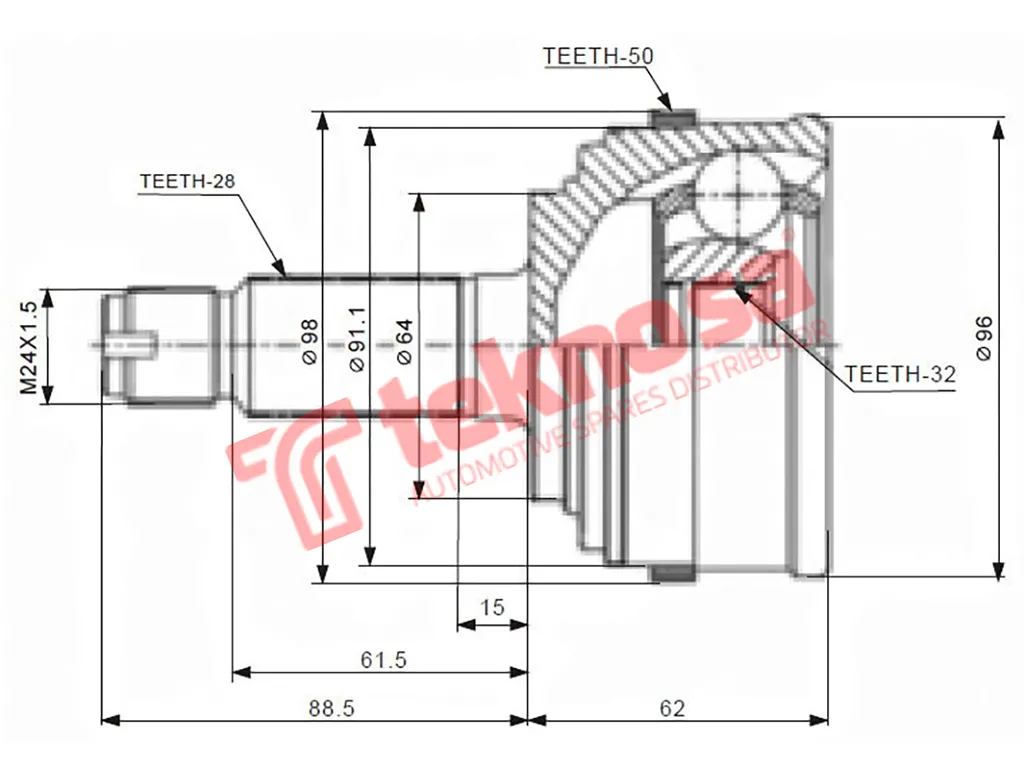 Main image of Outer Cv Joint - HO5947A