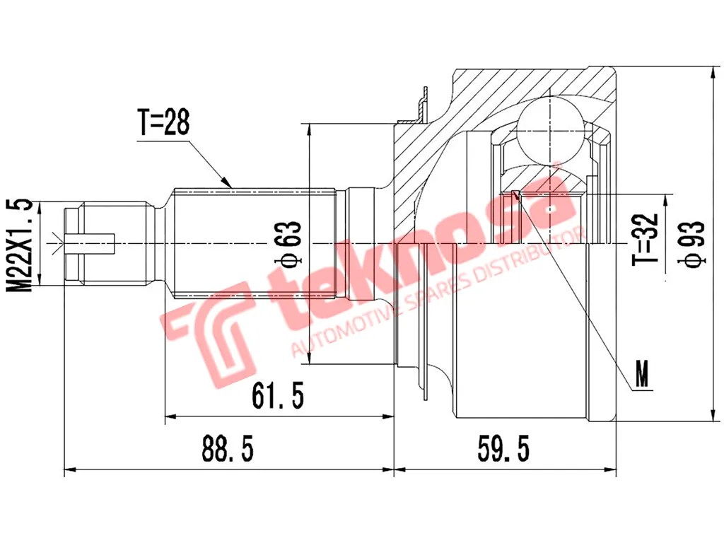Main image of Outer Cv Joint - HO5957