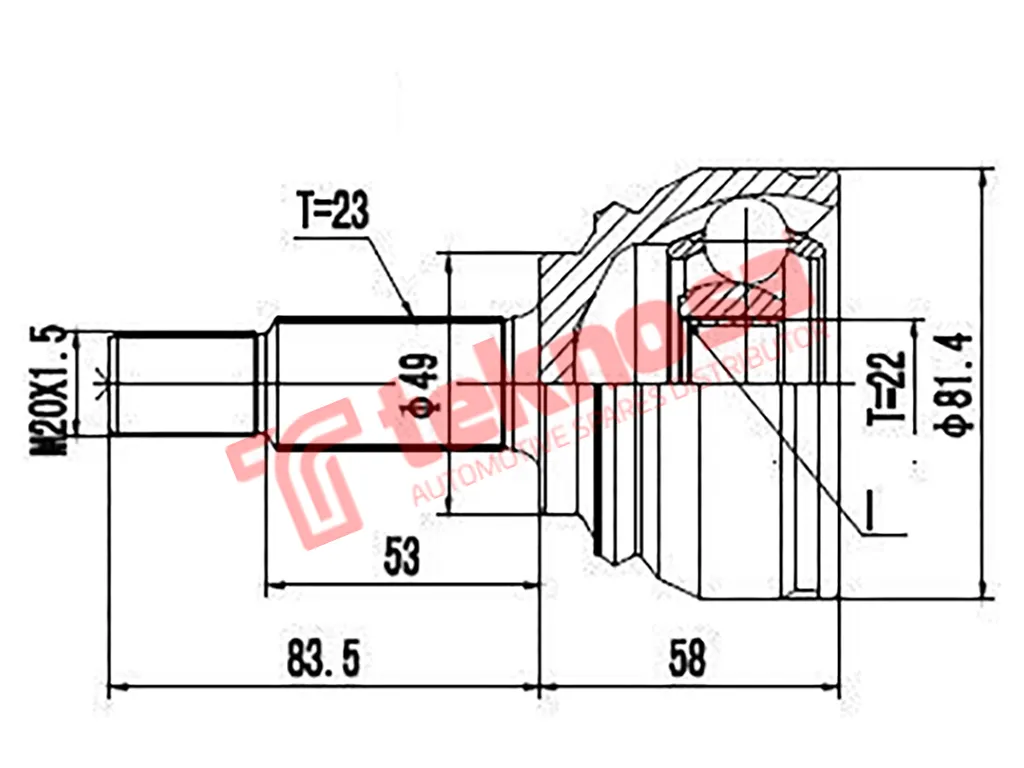 Main image of Outer Cv Joint - NI74501