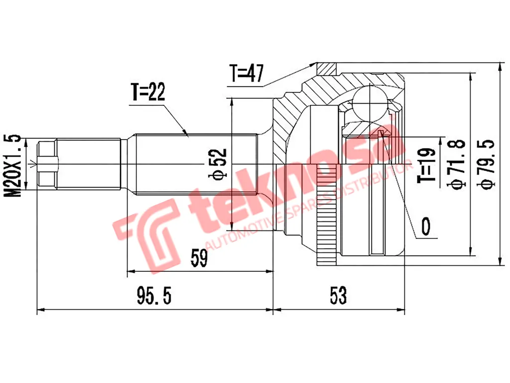 Thumbnail image of Outer Cv Joint - OP3007A