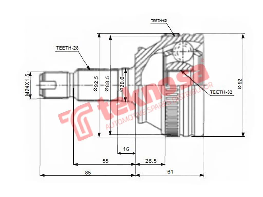 Main image of Outer Cv Joint - RV5910A