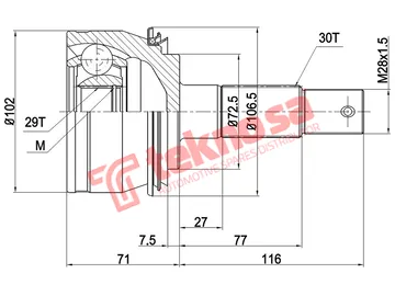 Main image of Outer Cv Joint - TO5799