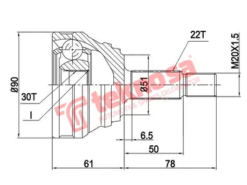 Main image of Outer Cv Joint - VW5920